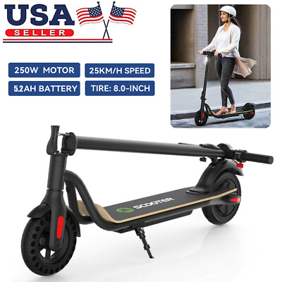 #ad ADULT ELECTRIC SCOOTER 5.2AH LONG RANGE FOLDING E SCOOTER SAFE URBAN COMMUTER