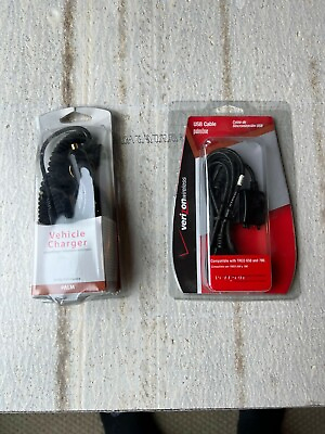 #ad Lot Verizon Vehicle Charger And USB Cable For Palm New In Box Treo 650 And 700