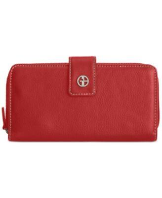 #ad Giani Bernini Women#x27;s Softy Leather Aio Wallet One Wallet Red Giani