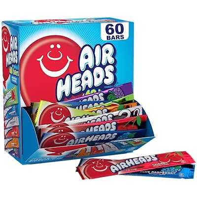 #ad Airheads Candy Bars Variety Bulk Box Chewy 60 Count Pack of 1 Multicolor