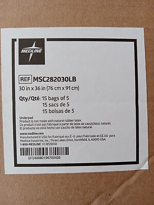 #ad 75 ct. Medline New 30x36” disposable medical waterproof under pads bed pads