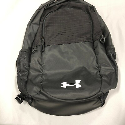 #ad Under Armour Mens Outdoor Sports Zip Pockets Travel Black Backpack Bag Size OS