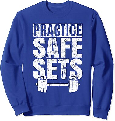#ad Funny quot;Practice Safe Setsquot; Weight Lifting Cool Unisex Crewneck Sweatshirt