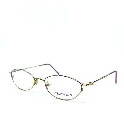 #ad EYE JEWELS EJ107 DEMI BLUE Round Gold Womens metal Eyeglasses 51 18 135 mm