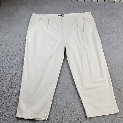 #ad Polo Ralph Lauren Andrew Pants Mens 58Bx30 Big meas 56x30 White Pleated Chino