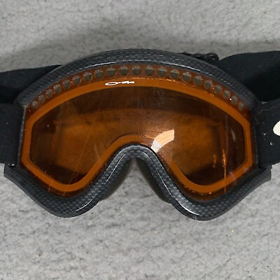 #ad VINTAGE Oakley Ski Snowboard Goggles Orange Lens Cracked