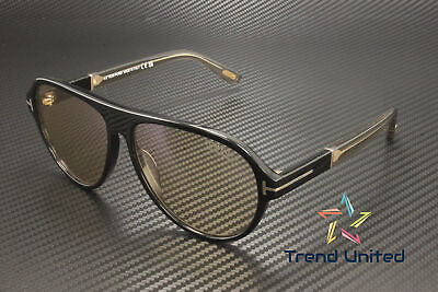 #ad Tom Ford FT1080 01E Plastic Shiny Black Brown 59 mm Men#x27;s Sunglasses