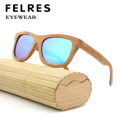 #ad Handmade Unisex Bamboo Wood Polarized Sunglasses Wooden Frame Retro Glasses