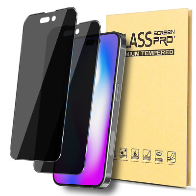#ad 2 Pack 9H Anti Spy Privacy Case Friendly Premium Tempered Glass Screen Protector