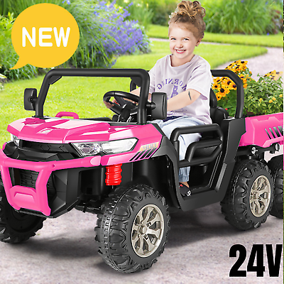 #ad Electric 24V Battery Power Kids Ride On Car Toys 2 Seat Dump Truck w 6 Wheels