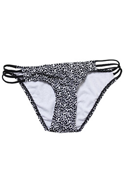 #ad Bar Iii Black White Leopard Print Strappy Bikini Bottom XS