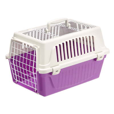 #ad ATLAS Two Door Top Load Plastic Kennel amp; Pet Carrier Purple 19 Inch