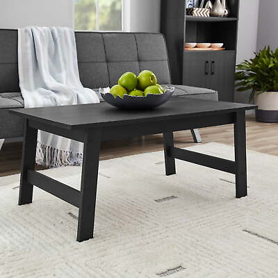 #ad Wood Rectangle Coffee Table Black Finish