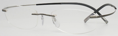 #ad SILHOUETTE 7579 60 6061 7581 Grey Mens Rectangle Eyeglasses 52 17 150 B:28.2