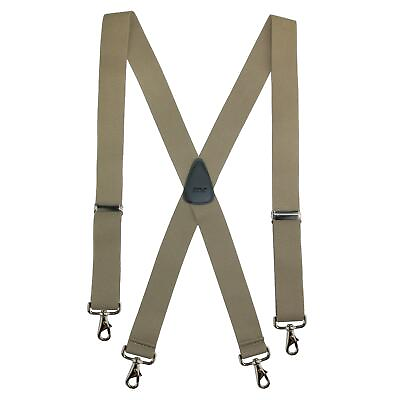 #ad New CTM Men#x27;s Elastic Solid Color X Back Suspender with Swivel Hook Ends $20.94