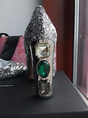 #ad Authentic Dolce amp; Gabbana Silver Crystal High Heel Pumps Womens US7