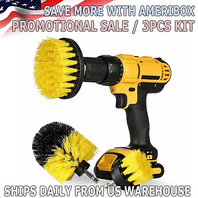 #ad Drill Brush Set Power Scrubber Drill Attachments For Carpet Tile Grout Cleaning