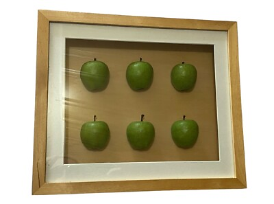 #ad Pier One Imports Wall Hanging Picture Frame Kitchen Decor Green Apples 13x11