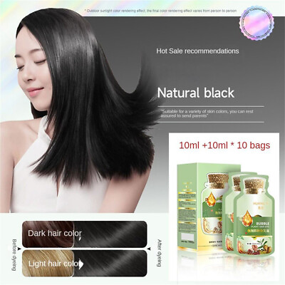 #ad Natural Plant Hair Dye Bubble New Botanical Based for Grey Hair Color Bubble Dye $13.42