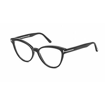 #ad Tom Ford Women#x27;s Eyeglasses Cat Eye Shape Shiny Black Plastic Frame FT5639 B 001