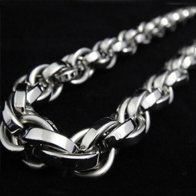#ad Fashion 316L Stainless Steel Heavy Men#x27;s Jewelry Silver 8mm Rope Chain Necklace