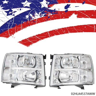 #ad Corner Headlights Replacement Fit For 2007 2013 Chevy Silverado 1500 2500 3500