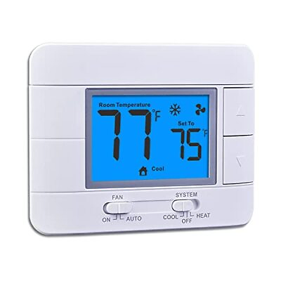 #ad Upgraded Digital Non Programmable Thermostat for Home 1 Heat 1 Cool with