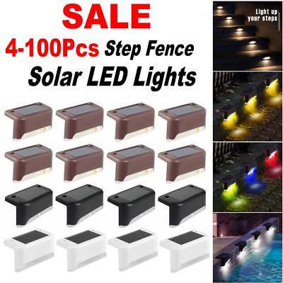 #ad Outdoor Solar LED Deck Lights Garden Path Patio Pathway Stairs Step Fence Lamp