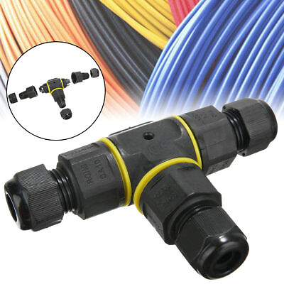 #ad 3 Way Junction Box IP68 Waterproof 3 Pole Electrical Cable Connectors For 4 8mm $6.89