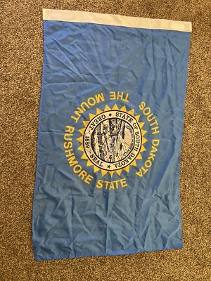 #ad The Mount Rushmore State South Dakota State Flag Blue Yellow White 59quot;x38quot; $10.00