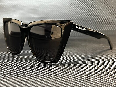#ad BALENCIAGA BB0046S 001 Black Grey Women#x27;s Sunglasses 55 mm