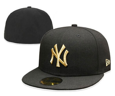 #ad Black Gold ERA New York Yankees Baseball Cap 59FIFTY 5950 NY Fitted Cap