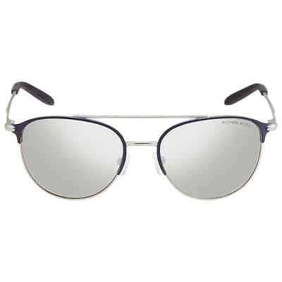 #ad Michael Kors Silver Mirrored Round Men#x27;s Sunglasses MK1111 12076G 54