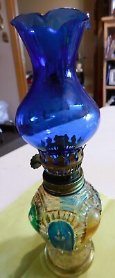 #ad #ad Vintage Multi Color Oiled Table Lamp