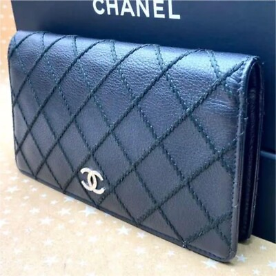 #ad Authentic Chanel Bifold Long Wallet Wild Stitch $750.00