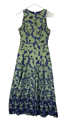 #ad Banana Republic Women#x27;s Floral Fit amp; Flare Maxi Dress Size 0 Green Blue