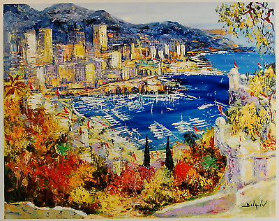 #ad Monaco Vue De Palais Duaiv Fine Art Mixed Media Signed LTD ED on Canvas Unframed