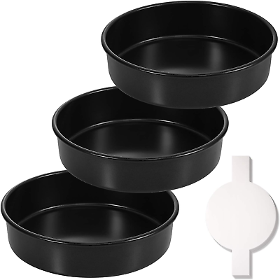 #ad 8 Inch round Cake Pan Set of 3 Nonstick Baking Cake Pans with 90 Pieces Parchme