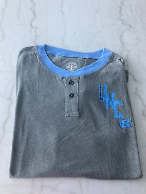 #ad UNC Tar Heels North Carolina Mens Large Gray amp; Blue 2 Button T Shirt Casual NWT