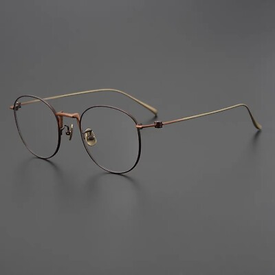 #ad Japanese Pure Titanium Ultralight Eyeglass Frames Handmade Women Men Glasses 7g