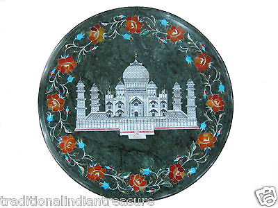 #ad 12quot; Marble Coffee Taj Mahal Side Table Top Marquetry Anniversary Decoration Arts