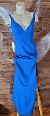 #ad Witness of Love Blue Formal Dress Sparkle Neck Piece Size 8 New