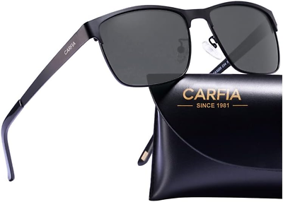 #ad CARFIA Metal Mens Sunglasses Polarized UV400 Protection for Driving Fishing Hiki