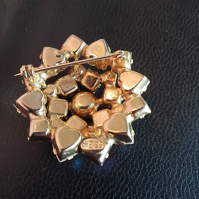 #ad weiss brooch pin rhinestone clear round crystal brilliant bling sparkle AB