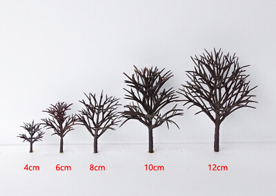 #ad 15PC DIY HO OO Scale Miniatures Lot Trunk Handmade Trees Railway Scene Model
