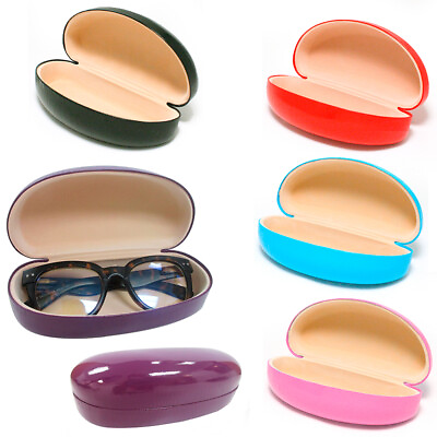 #ad 1 Large Hard Case Sunglasses Eye Glasses Case Box Portable Clam Shell Protector