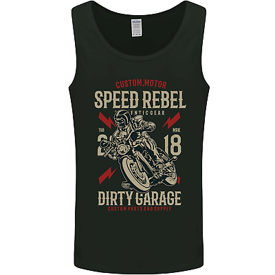 #ad Biker Speed Rebel Motorbike Motorcycle Mens Vest Tank Top