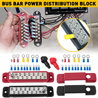 #ad 2X Power Distribution Terminal Block Screws Battery Bus Bar for Car Boat Marine