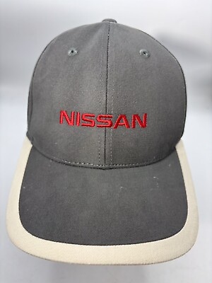 #ad Nissan Gray Hat White Rim Adjustable Baseball Cap