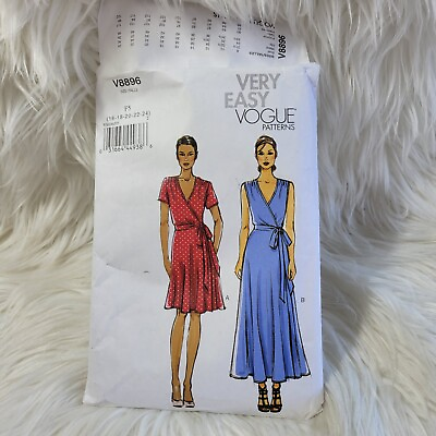 #ad Vogue Sewing Pattern Wrap Dress V 8896 Very Easy Vogue Sizes 16 24 NEW